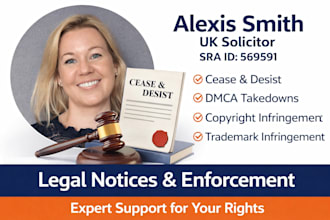 draft professional UK legal letters, cease and desist and demand notices
