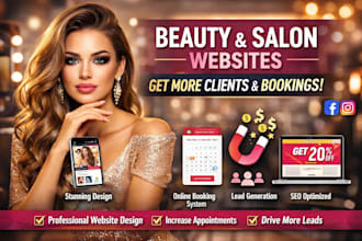 design beauty website, salon website and generate leads for your business