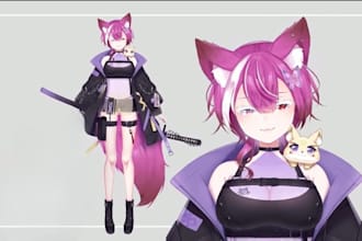 design and rig v tuber character live2d model v tuber rigging for vtube studio