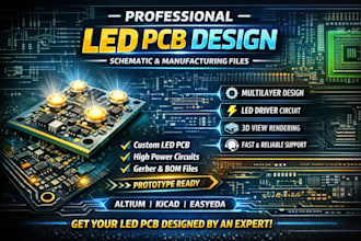design high quality led pcb, circuit, schematic and manufacturing ready files