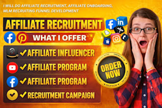 do affiliate recruitment, affiliate onboarding,MLM recruiting funnel development