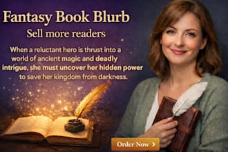 write a fantasy book blurb, logline, or series description