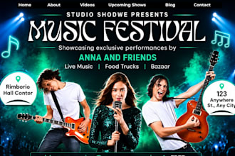 music website, artist website, dj website, podcast website, musician website,