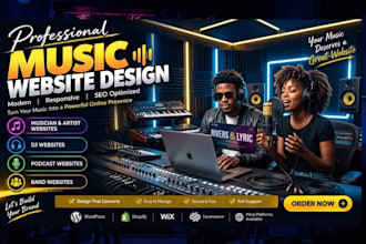 music website, artist website, dj website, podcast website, musician website,
