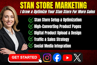 setup and design stan store and upload digital products for your stan store