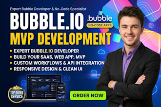 bubble io mvp development, bubble io mvp developer web app saas mvp builder