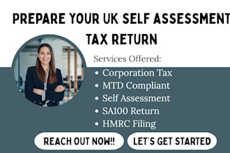 prepare your UK self assessment tax return to hmrc with sa100 mtd compliant