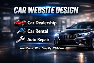 design car dealership or car rental website