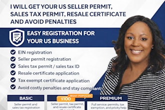 get US seller permit, sales tax permit, resale certificate, and tax exemption