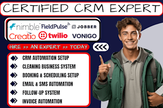 setup nimble creatio twilio fieldpulse wsgave crm cleaning vonigo crm automation