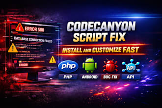 fix install codecanyon php script and customize android app fast