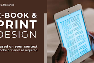 design professional ebook, workbook or PDF in adobe or canva
