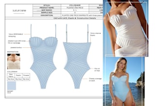 design swimwear technical flats and tech packs