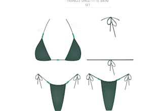 design swimwear technical flats and tech packs