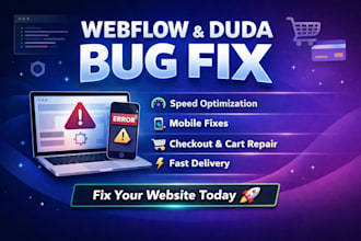 do webflow duda speed bug mobile fix checkout fail mobile issue cart problem fix