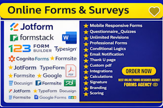 create jotform, google form, cognito form, typeform online form 123formbuilder