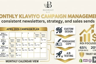 design and manage your monthly klaviyo campaigns and newsletters
