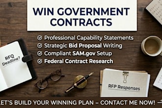 write winning government contract proposals, samgov and capability statement