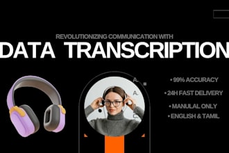 do professional tamil and english audio or video transcription