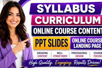 syllabus curriculum online course content ppt slides online course landing page