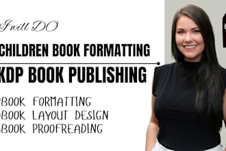 do children book formatting, KDP book editing, proofreading,  paperback format