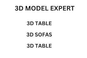 create 3d model table, chair and sofas