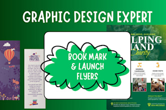 design book mark, event launch flyer, postcard for authors and churches