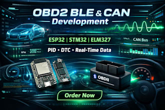 develop automotive obd2 ble system with esp32, stm32, can, pid and dtc modules
