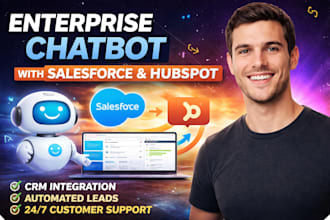 build enterprise chatbot with salesforce hubspot CRM integrate sync