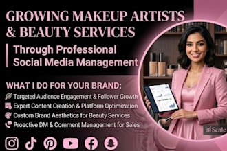 manage social media for makeup artists and beauty brands