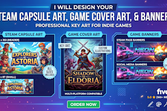 design steam capsule art, game cover art, and game banner for your indie game