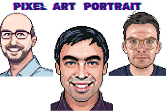 design pixel art portrait from photo for profile picture or game avatar