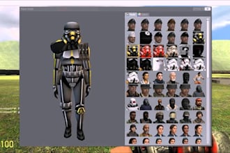 create custom garrys map, gmod player model, weapons for garrys mod, sfm model