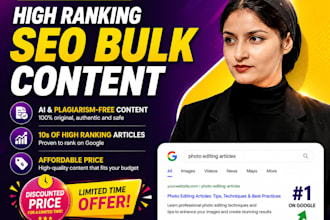 write bulk SEO blog posts and articles ready to publish