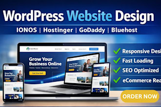 design or redesign wordpress website on ionos, hostinger, godaddy, bluehost