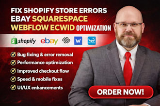 fix shopify store errors ebay squarespace webflow ecwid optimization