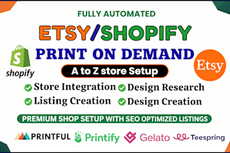 setup etsy shopify print on demand store etsy shop printful printify