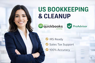 do US bookkeeping and cleanup in quickbooks online for US llcs
