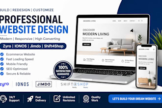 build redesign zyro website ionos jimdo shift4shop ecommerce website design