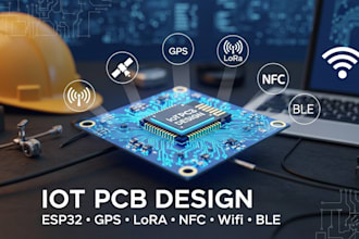 custom iot pcb prototype using esp32, gps, lora, nfc, ble and wifi