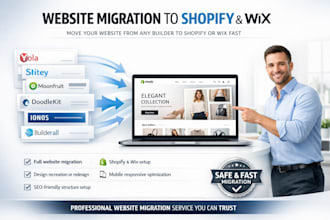 migrate builderall ionos yola sitey moonfruit doodlekit website to shopify wix