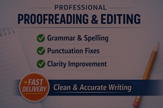proofread and fix grammar, spelling, and punctuation fast