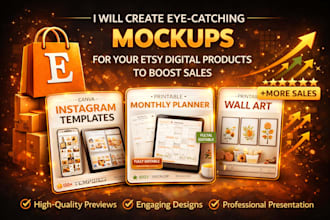 create etsy mockups, etsy listing thumbnails, etsy banners for digital products