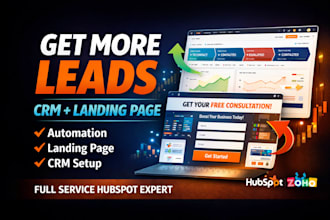 setup, customize and implement hubspot CRM zoho crm hubspot landing page