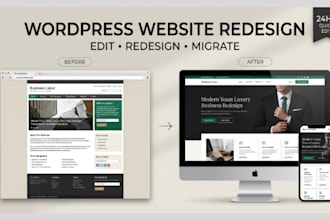 edit wordpress website, design basic website, migrate wordpress in 24hrs