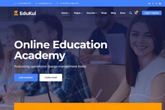 design elearning, lms education website school website and online course website