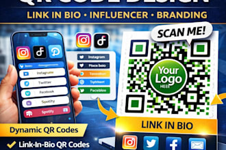 create social media qr code, link in bio qr code with branding