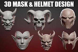 sculpt 3d printable helmet mask armor cosplay prop model stl file obj 3d print