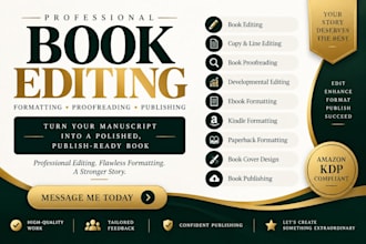 be your developmental editor, book editor, proofreader for fiction, nonfiction