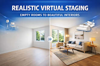 do realistic virtual staging and add furniture to your real photos